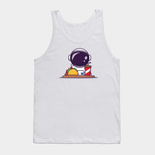 Cute Astronaut With Taco And Soda Tank Top